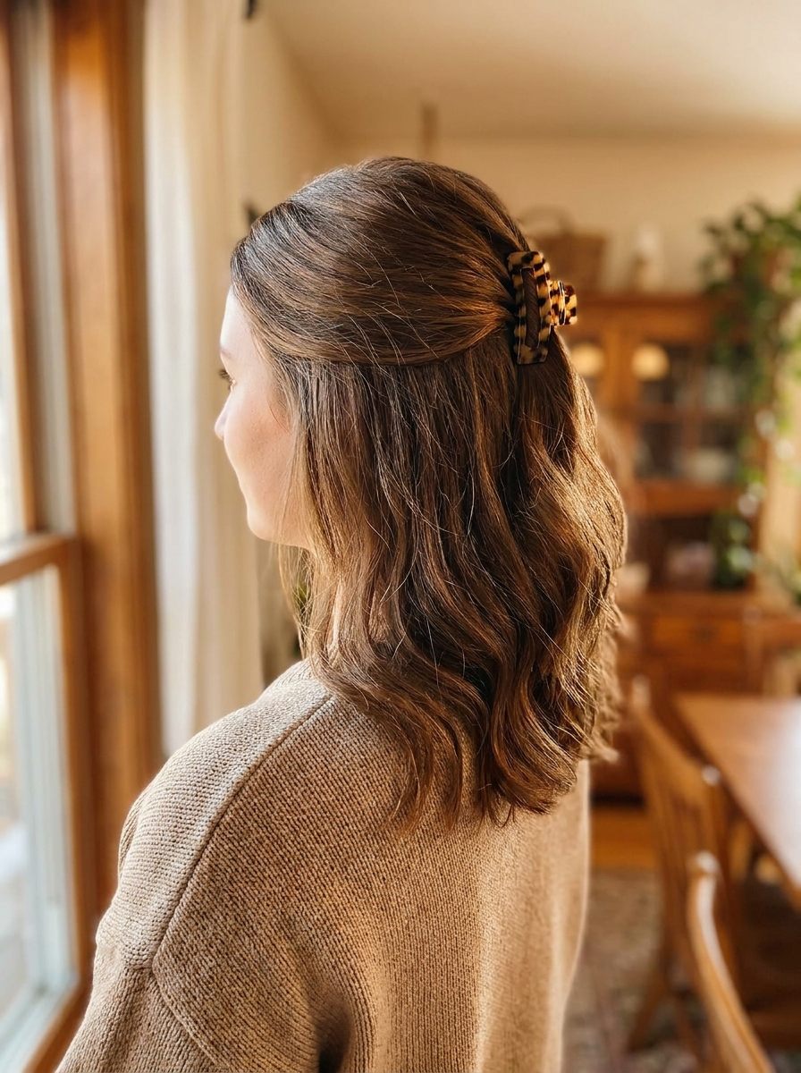 Half-up Frisur mit Haarspange - haarspangen
